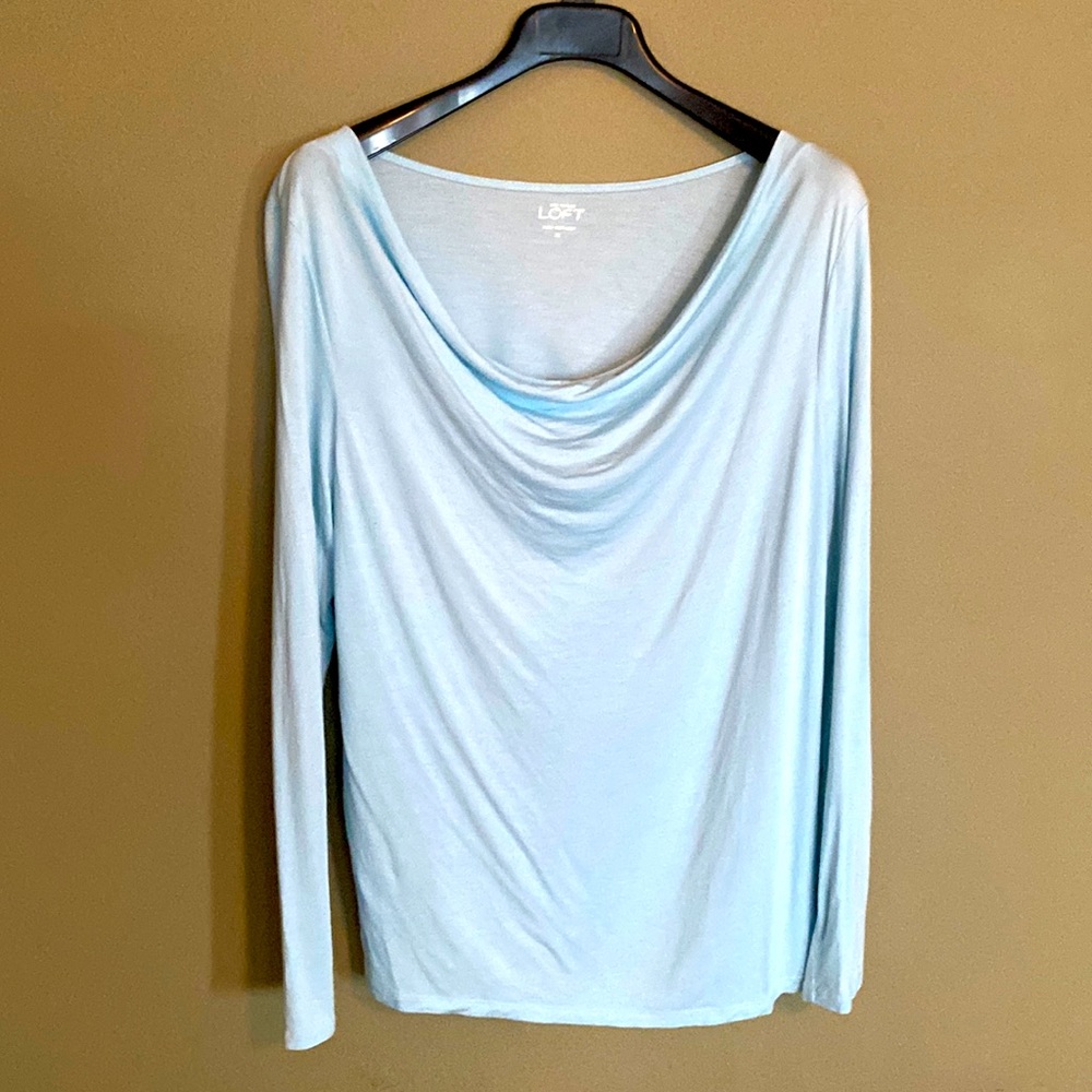 ANN TAYLOR LOFT: Boat Neck Tunic- Light Teal Size XL